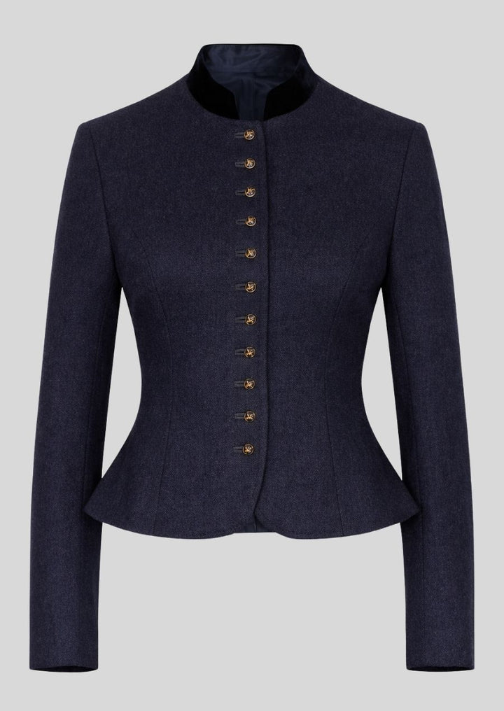 Alpine Damenjacke blau aus Wolle