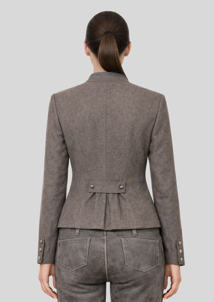 Rückansicht alpine Damenjacke braun
