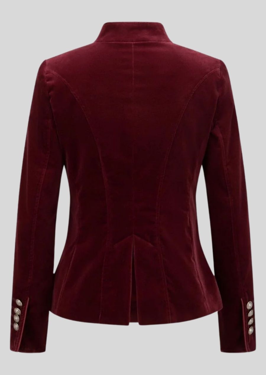 Alpine Samtjacke Damen bordeaux