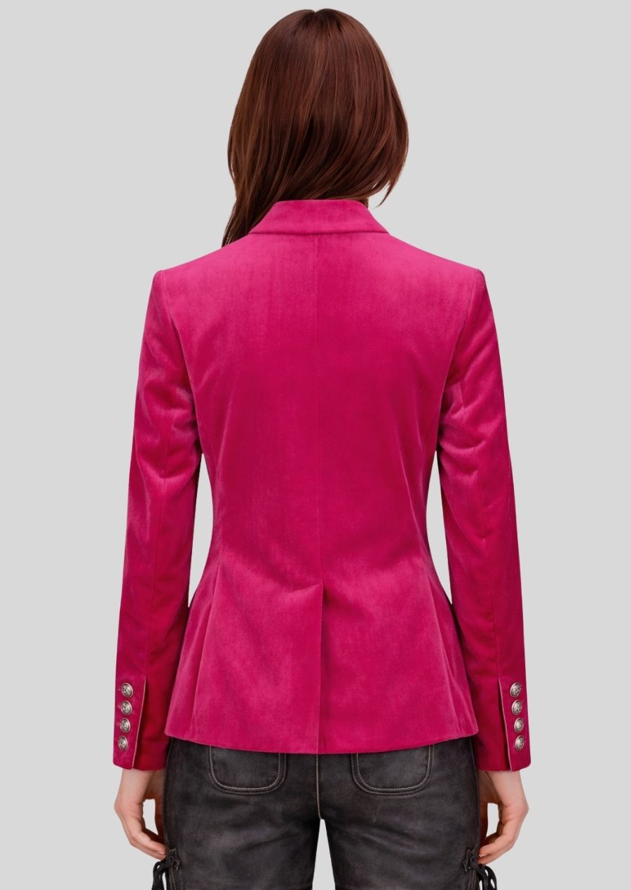 Alpine Samtjacke pink Rückansicht