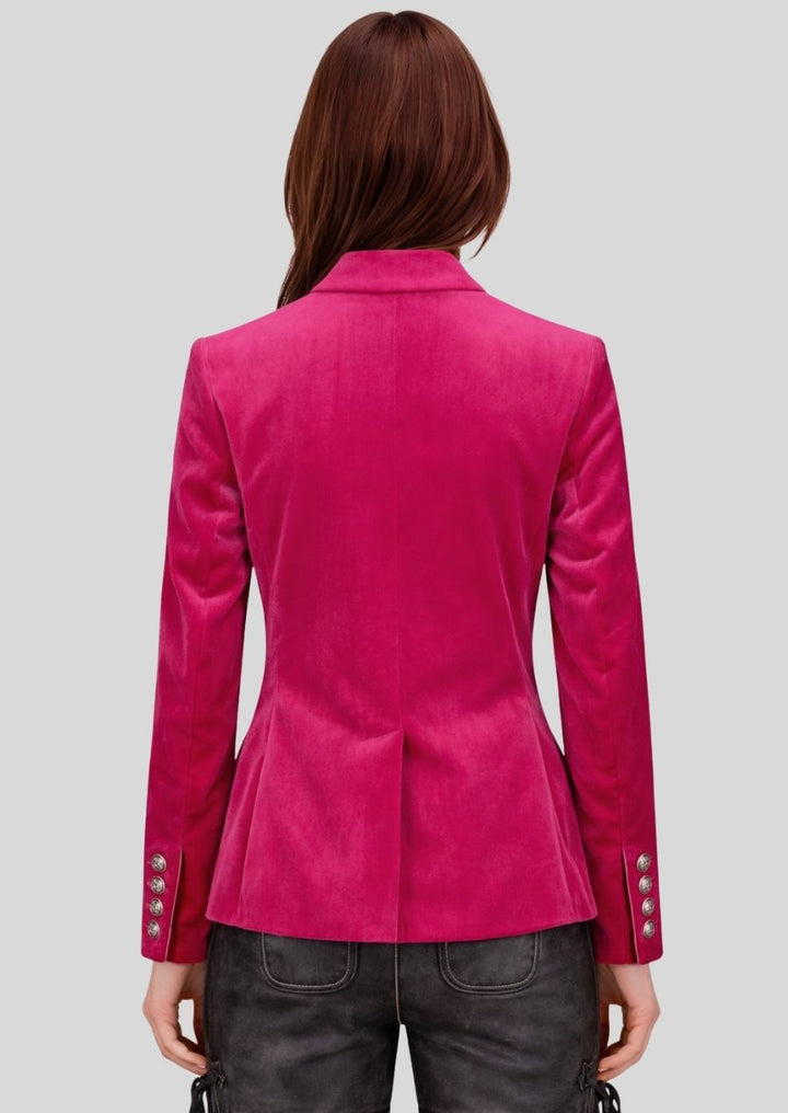 Alpine Samtjacke pink Rückansicht