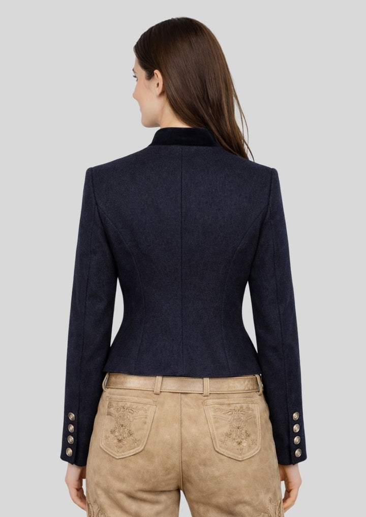 Rückansicht Bavarian Damenjacke blau