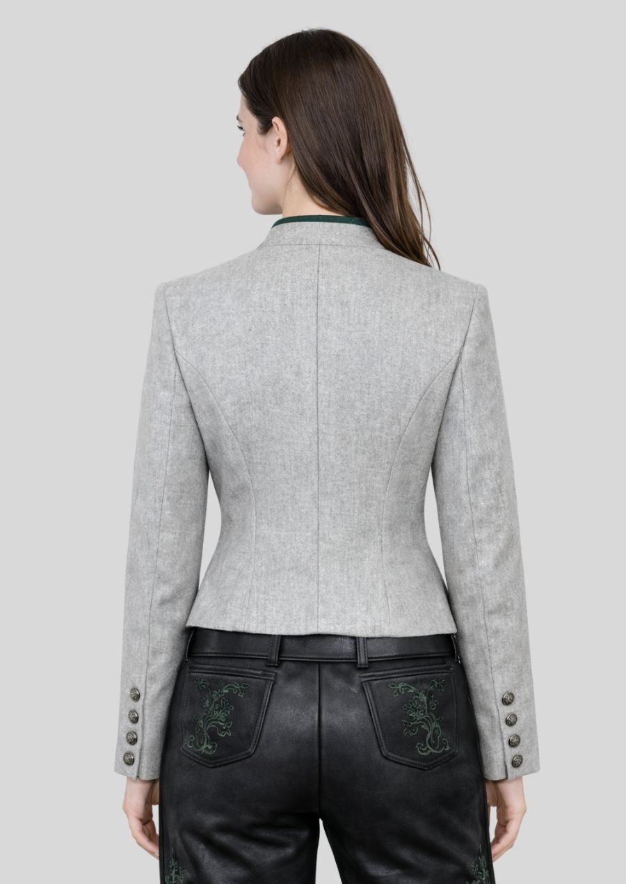 Rückansicht Bavarian Damenjacke grau