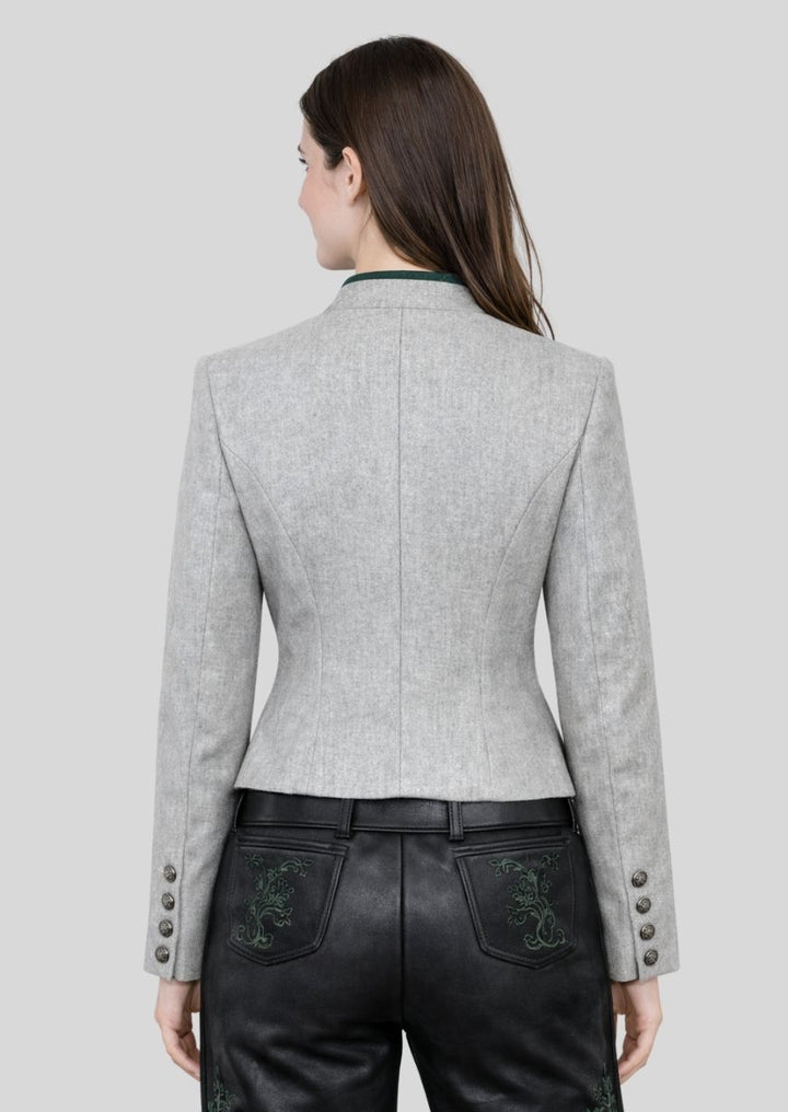 Rückansicht Bavarian Damenjacke grau