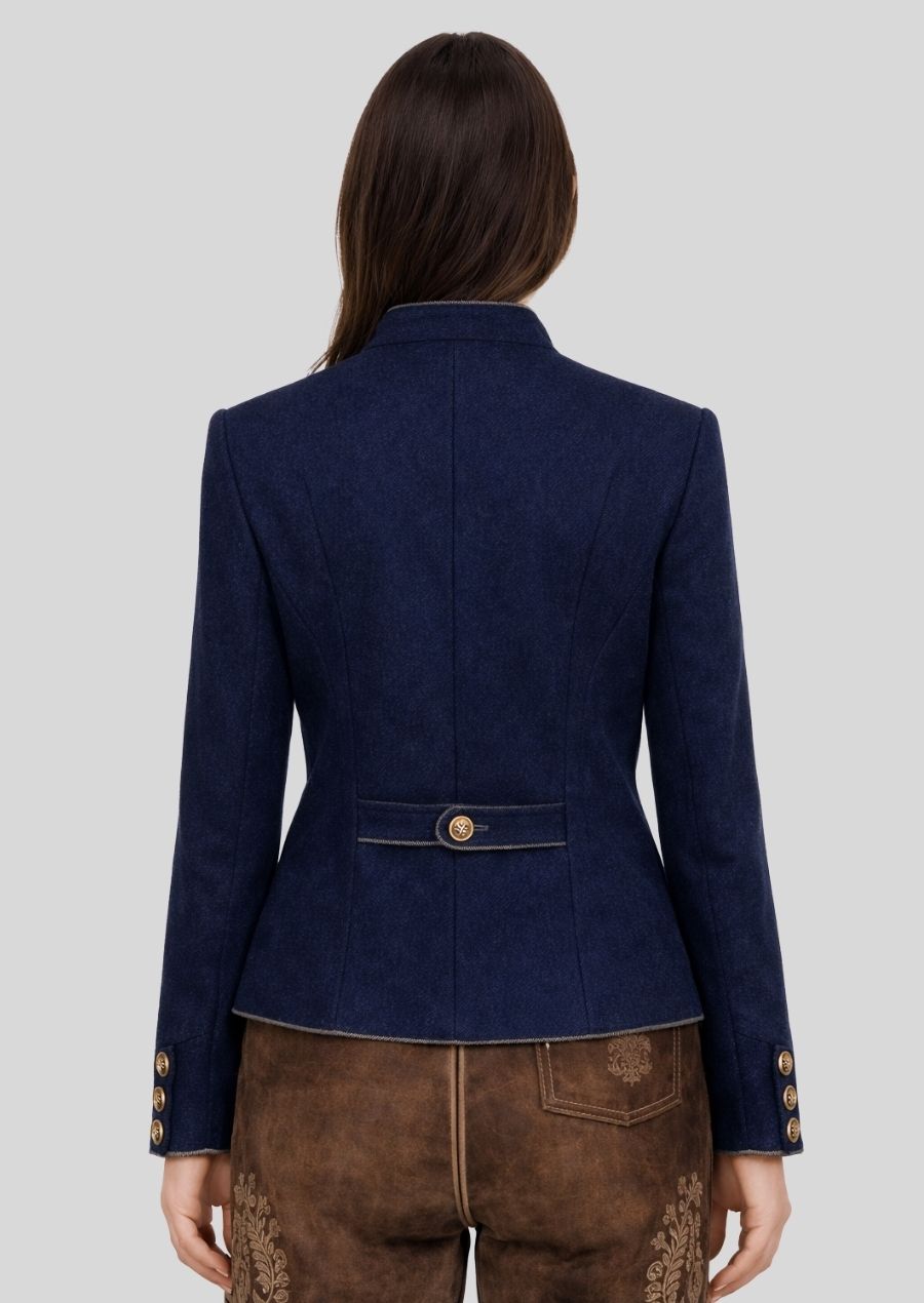Rückansicht blaue Bavarian Jacket Damen