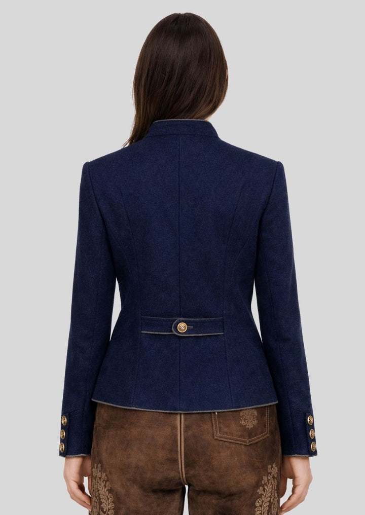 Rückansicht blaue Bavarian Jacket Damen