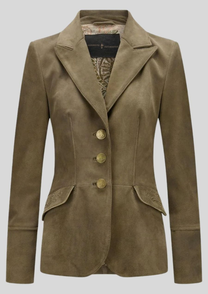 Bavarian Lederblazer Damen braun Wildleder