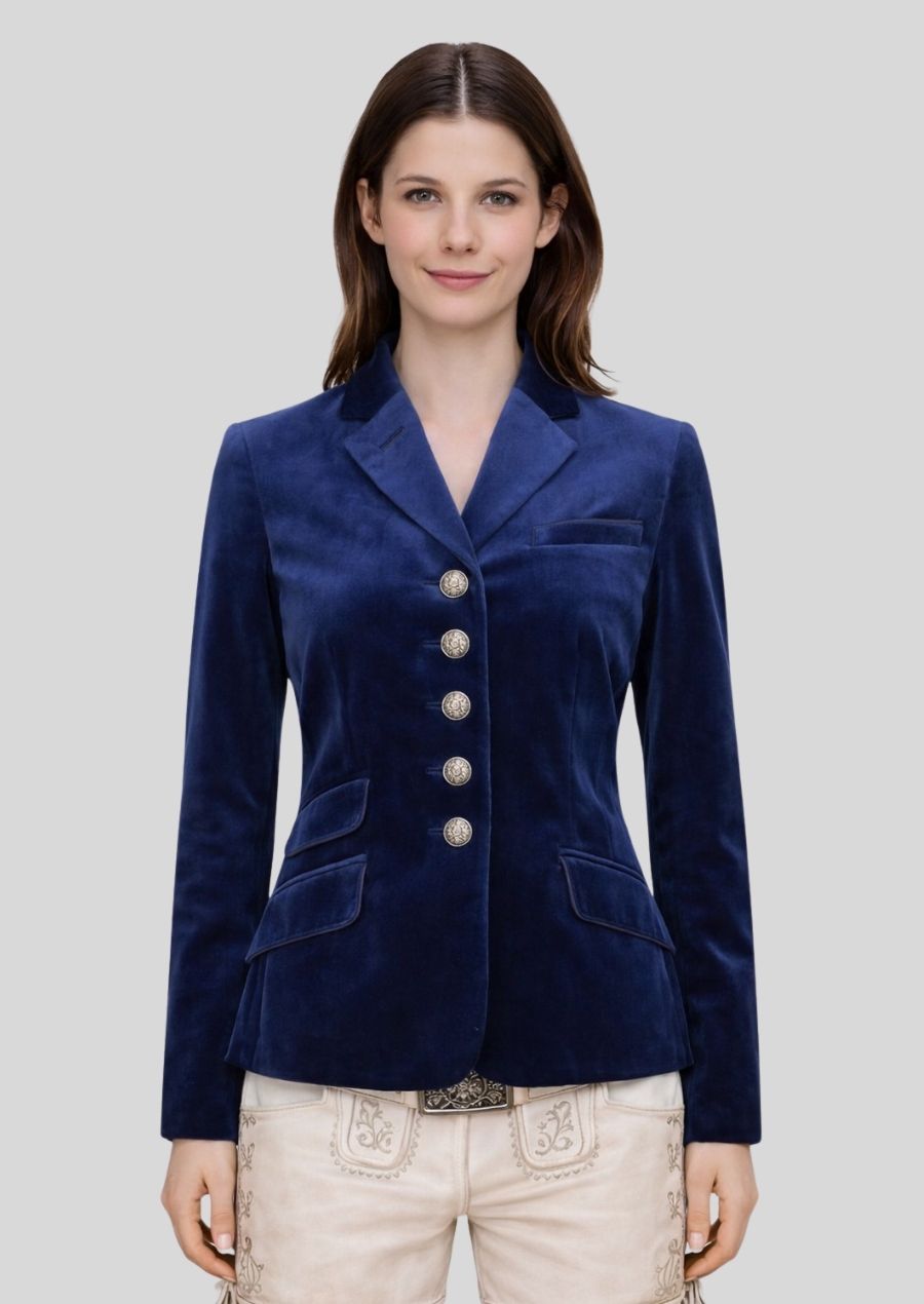 Bavarian Samtblazer königsblau Vorderansicht