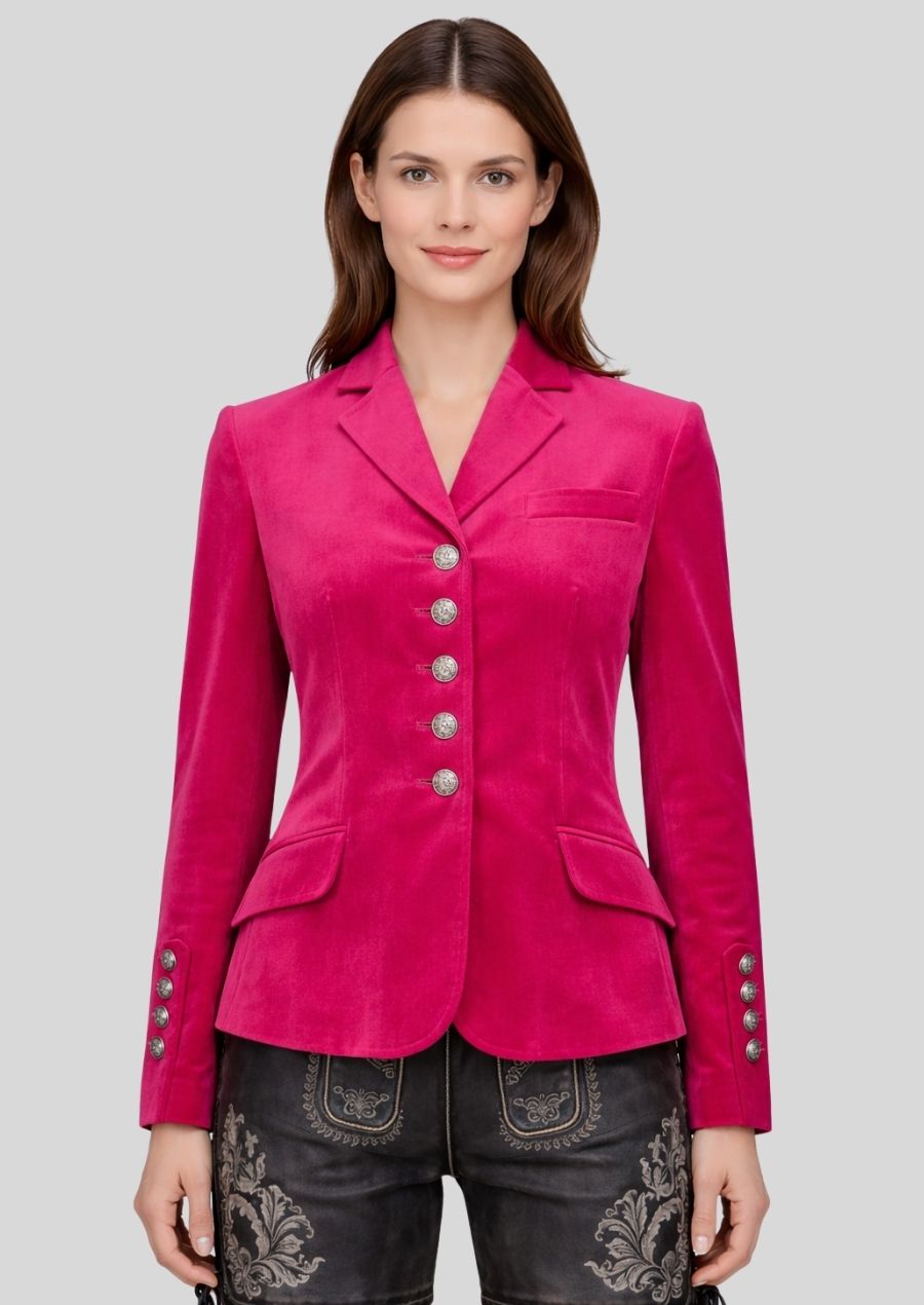 Bavarian Samtblazer pink Vorderansicht