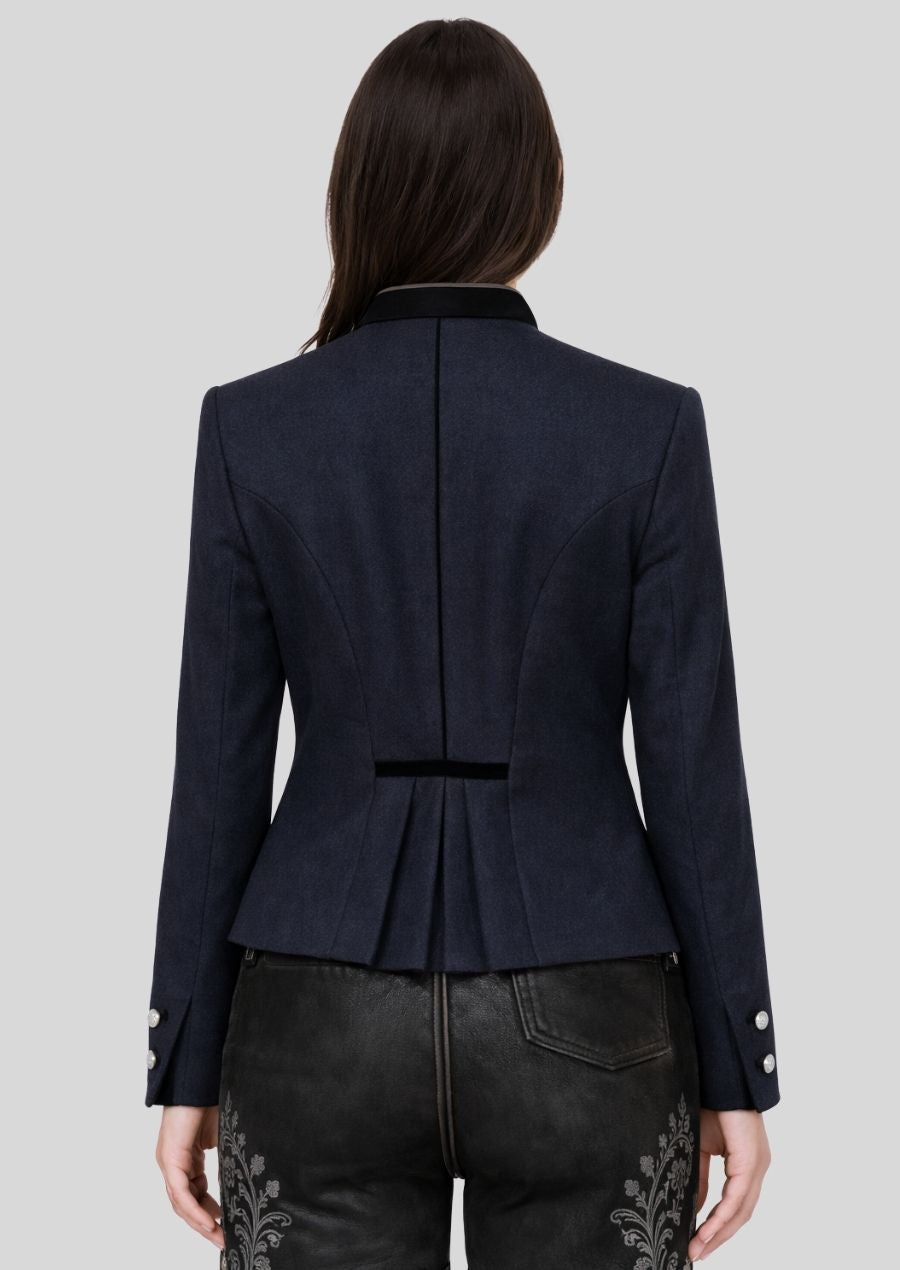 Rückansicht dunkelblaue bayerische Damenjacke