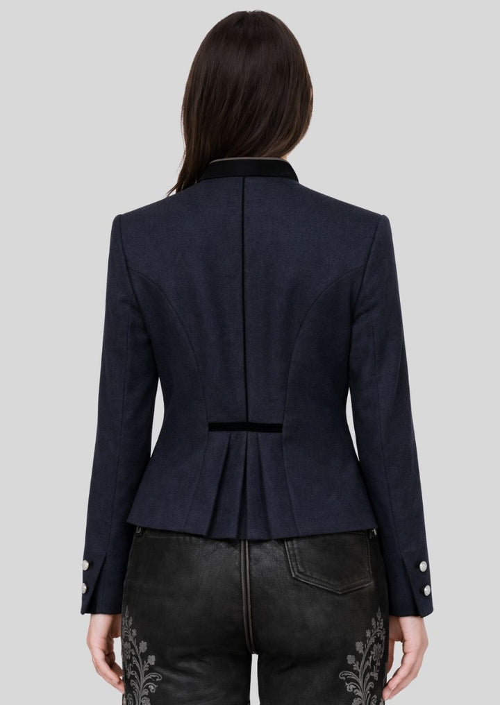 Rückansicht dunkelblaue bayerische Damenjacke