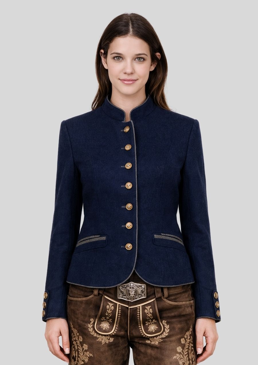 Blaue Damen Alpine Jacket Vorderansicht