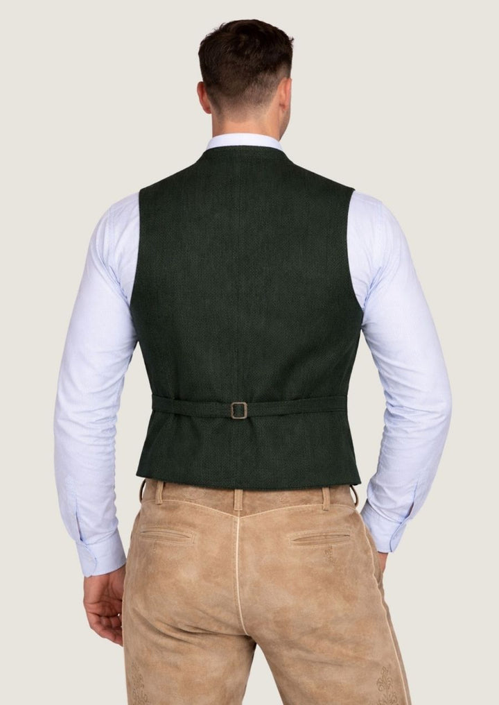 Elegante dunkelgrüne Herren Wollweste in hochwertiger Qualität für festliche Outfits