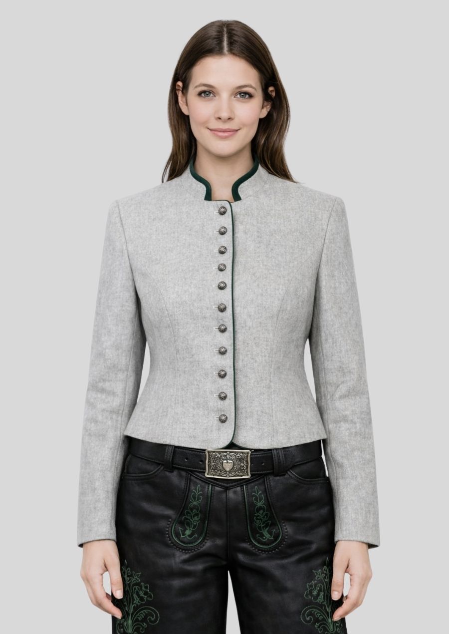 Graue German Damenjacke Vorderansicht