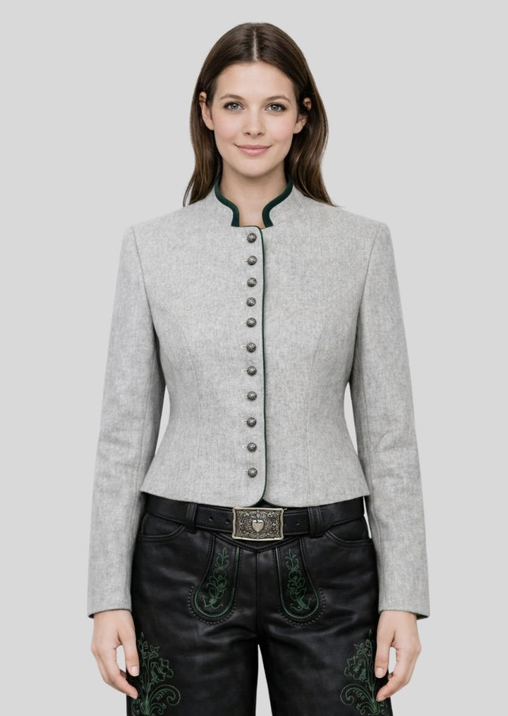 Graue German Damenjacke Vorderansicht