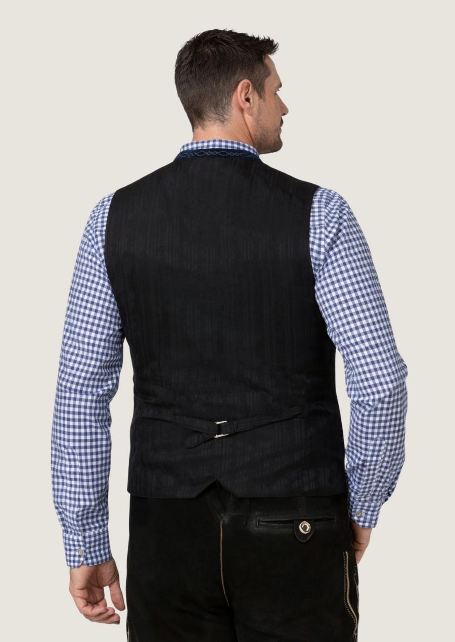 Graue Herren Woll Hochzeitsweste mit klassischer Stickerei im traditionellen Stil