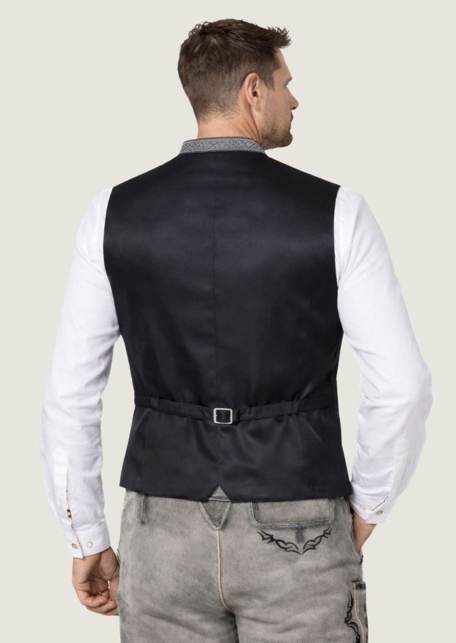 Elegante Herren Samtweste in Grau, perfekt für Hochzeiten und feierliche Events