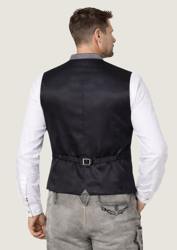 Elegante Herren Samtweste in Grau, perfekt für Hochzeiten und feierliche Events