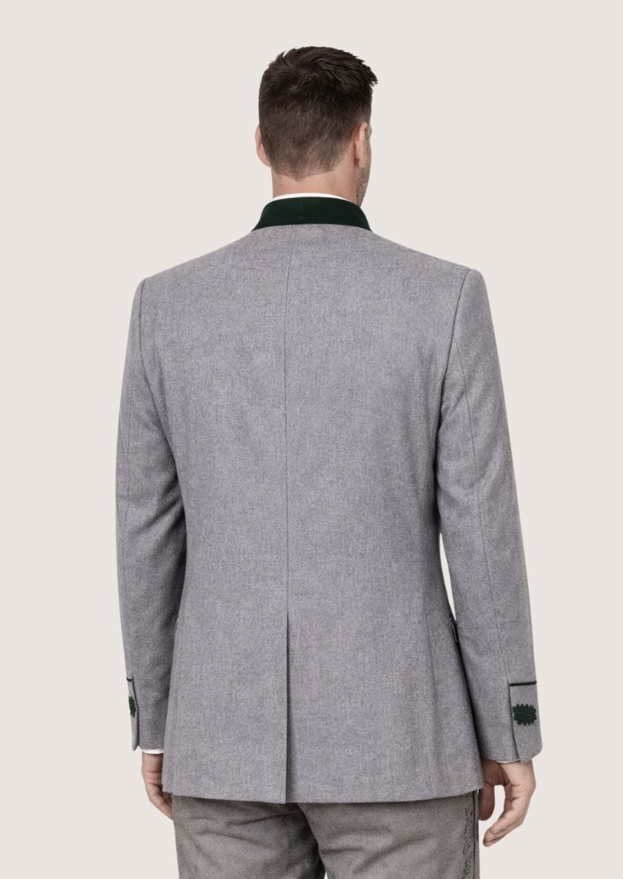 Elegante Herren Trachtenjacke im Doppelreiher Stil mit feiner Stickerei