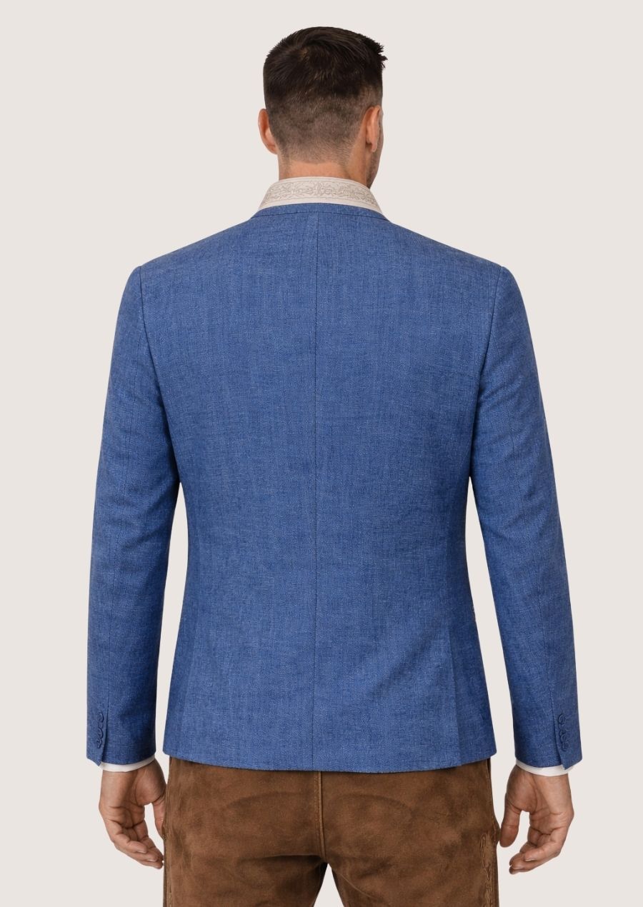 Eleganter Herren Trachtenmantel in Marineblau für Oktoberfest und festliche Anlässe