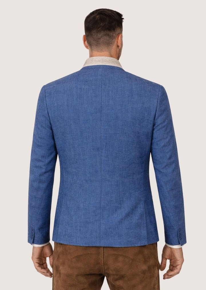Eleganter Herren Trachtenmantel in Marineblau für Oktoberfest und festliche Anlässe