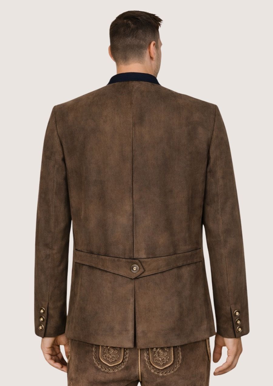 Herren Wildleder Trachtenmantel im bayerischen Design für festliche Anlässe