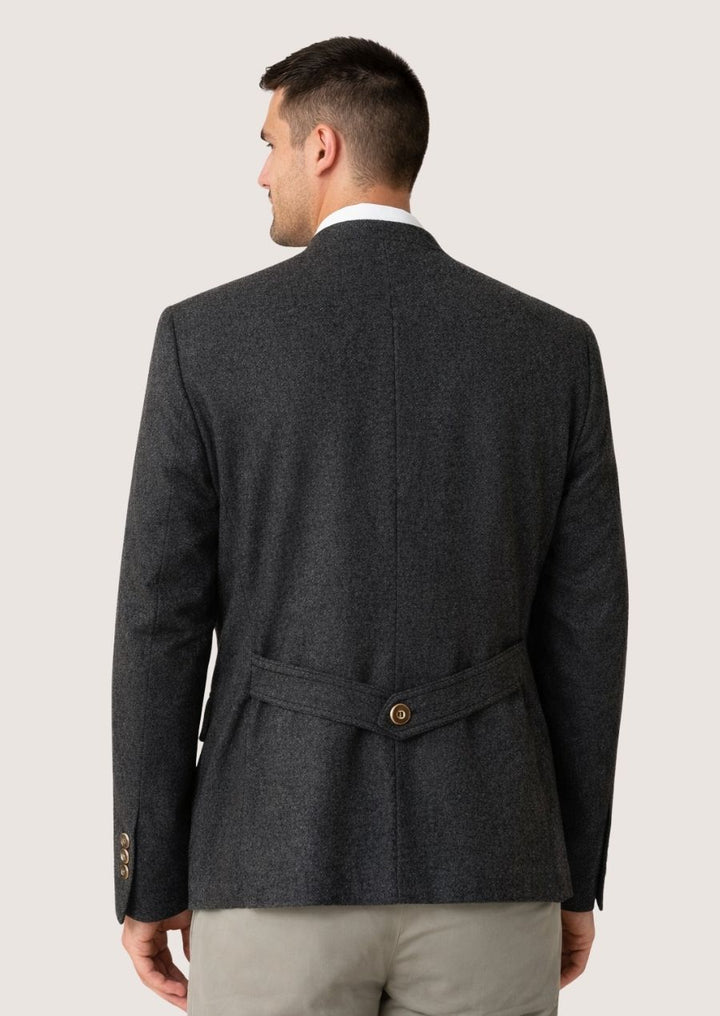 Graue Trachtenjacke für Herren im klassischen Stil für Oktoberfest