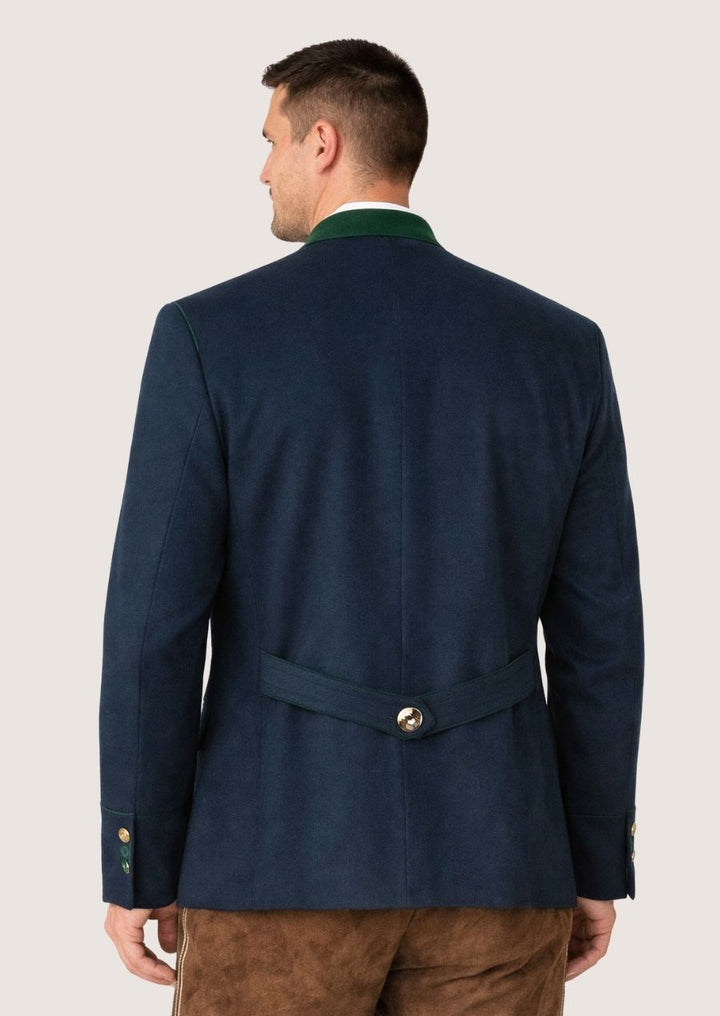 Eleganter navyblauer Trachtenjanker für Herren im Doppelreiher Stil