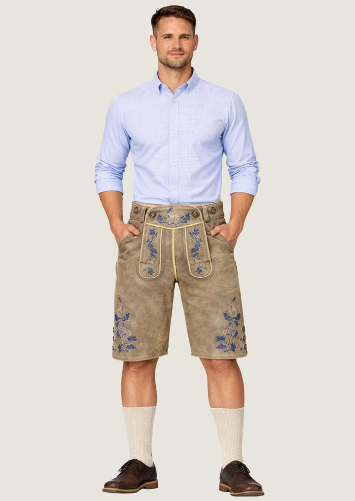 Kurze Wildleder Lederhose für Herren im klassischen Trachtenstil