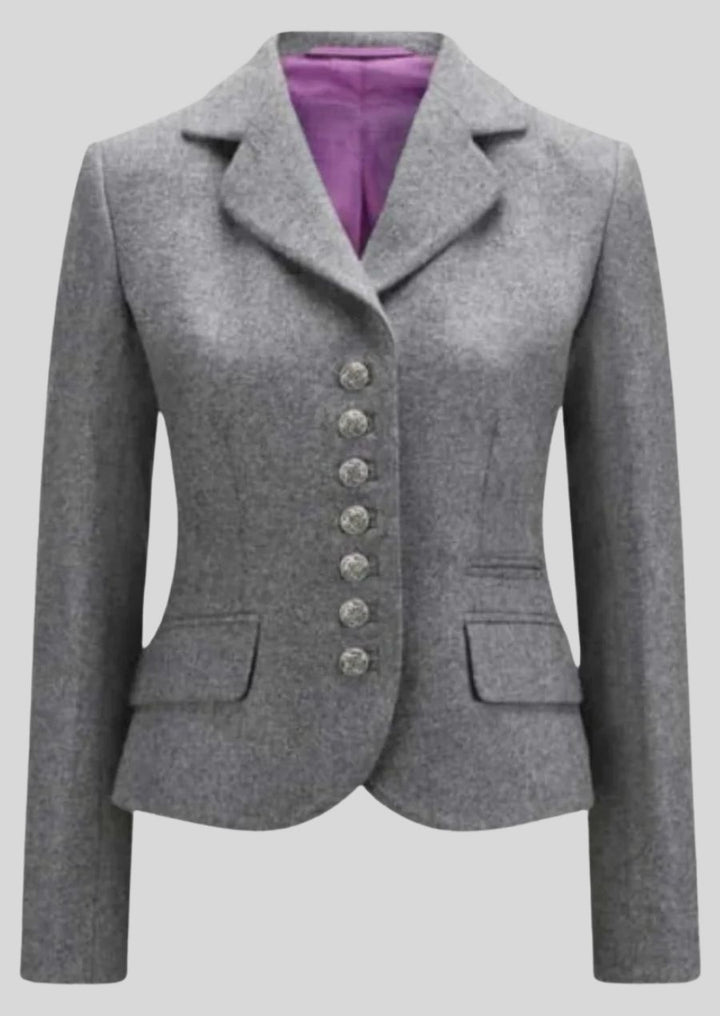 Oktoberfest Damenjacke grau aus Wolle