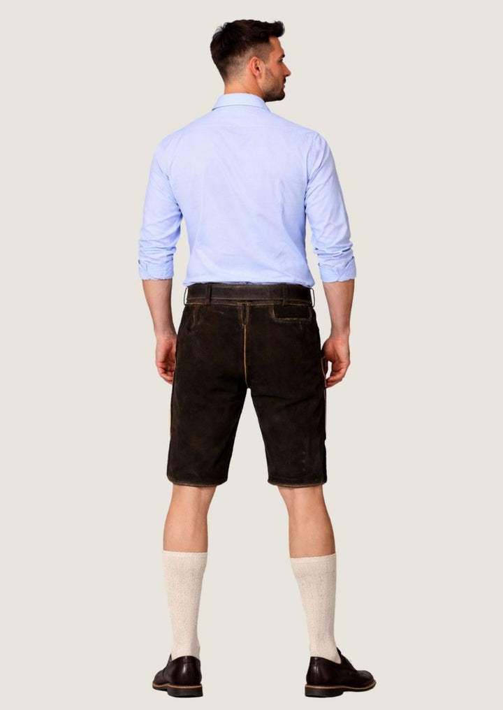 Klassische Herren Trachtenlederhose aus Ziegenvelours für Oktoberfest und Volksfeste
