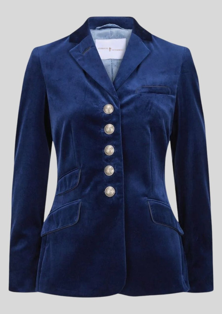 Oktoberfest Samtblazer Damen blau