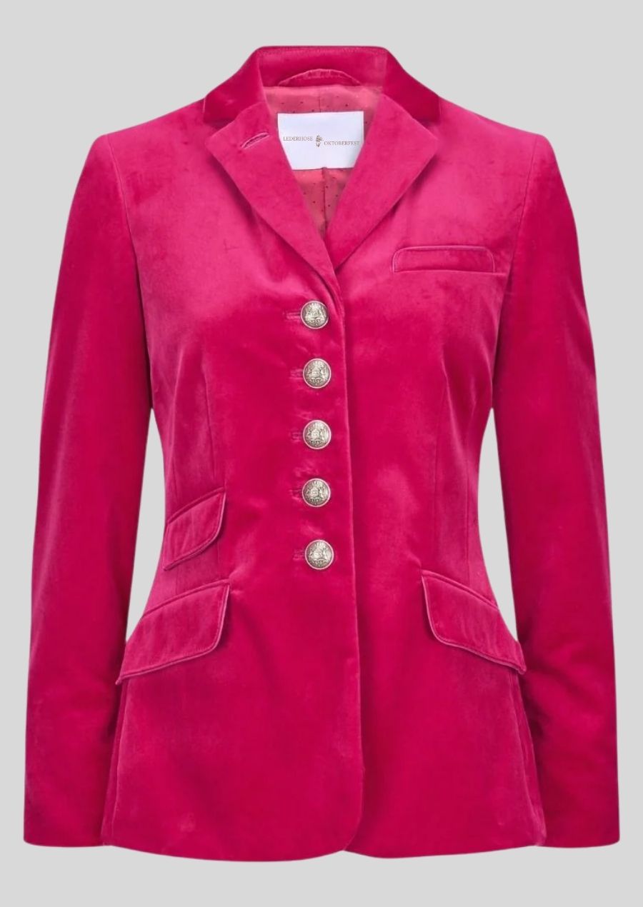 Oktoberfest Samtblazer Damen pink