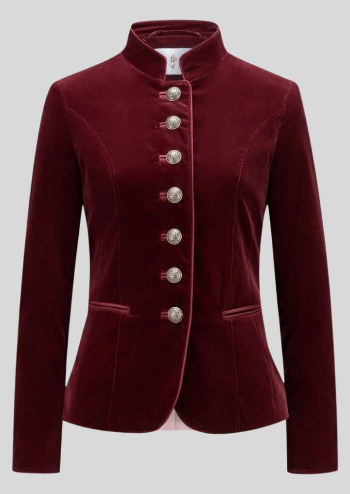 Oktoberfest Samtjacke Damen bordeaux