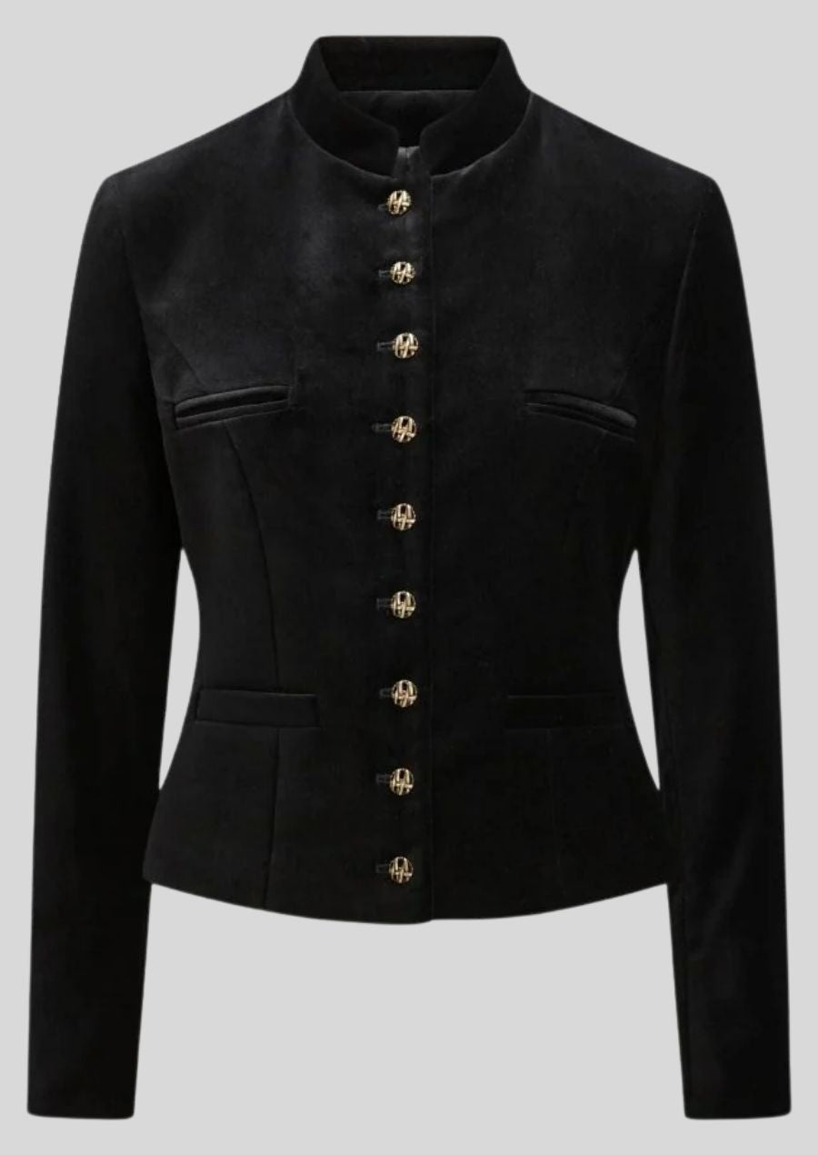 Oktoberfest Samtjacke Damen schwarz