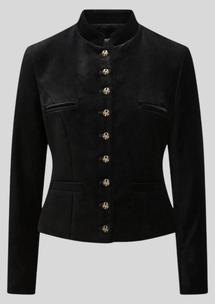 Oktoberfest Samtjacke Damen schwarz