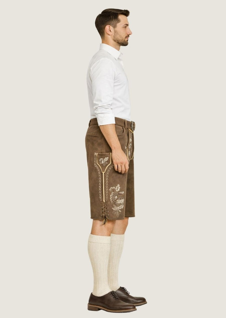 Herren Trachtenlederhose im traditionellen Oktoberfest Stil