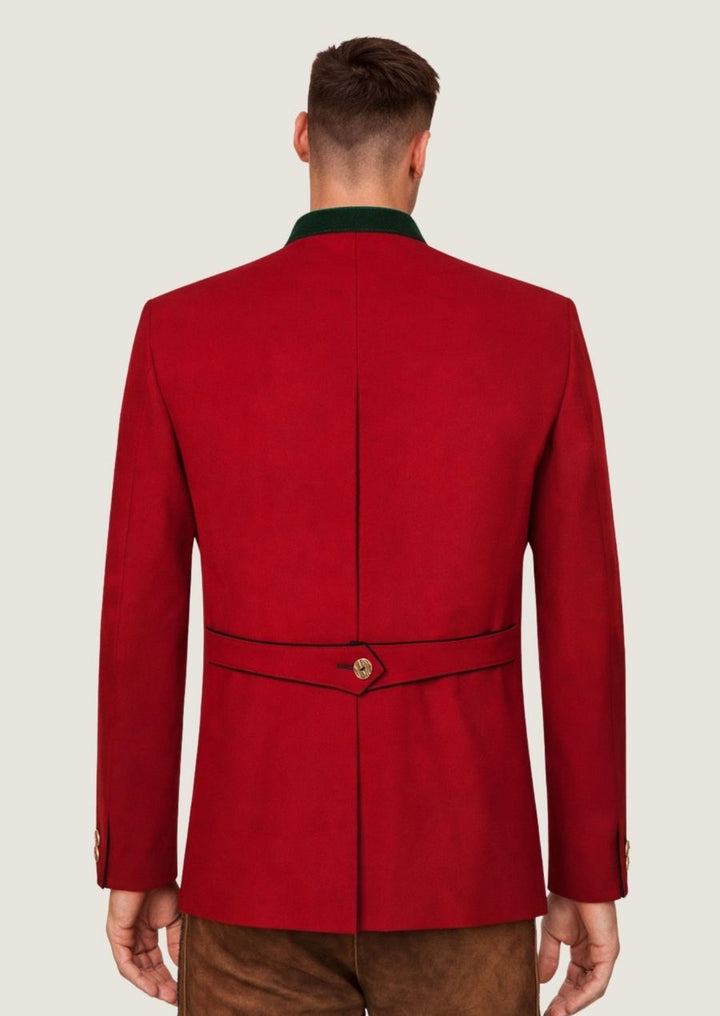 Herren Wolljacke in Rot im edlen Stil, perfekt für besondere Events