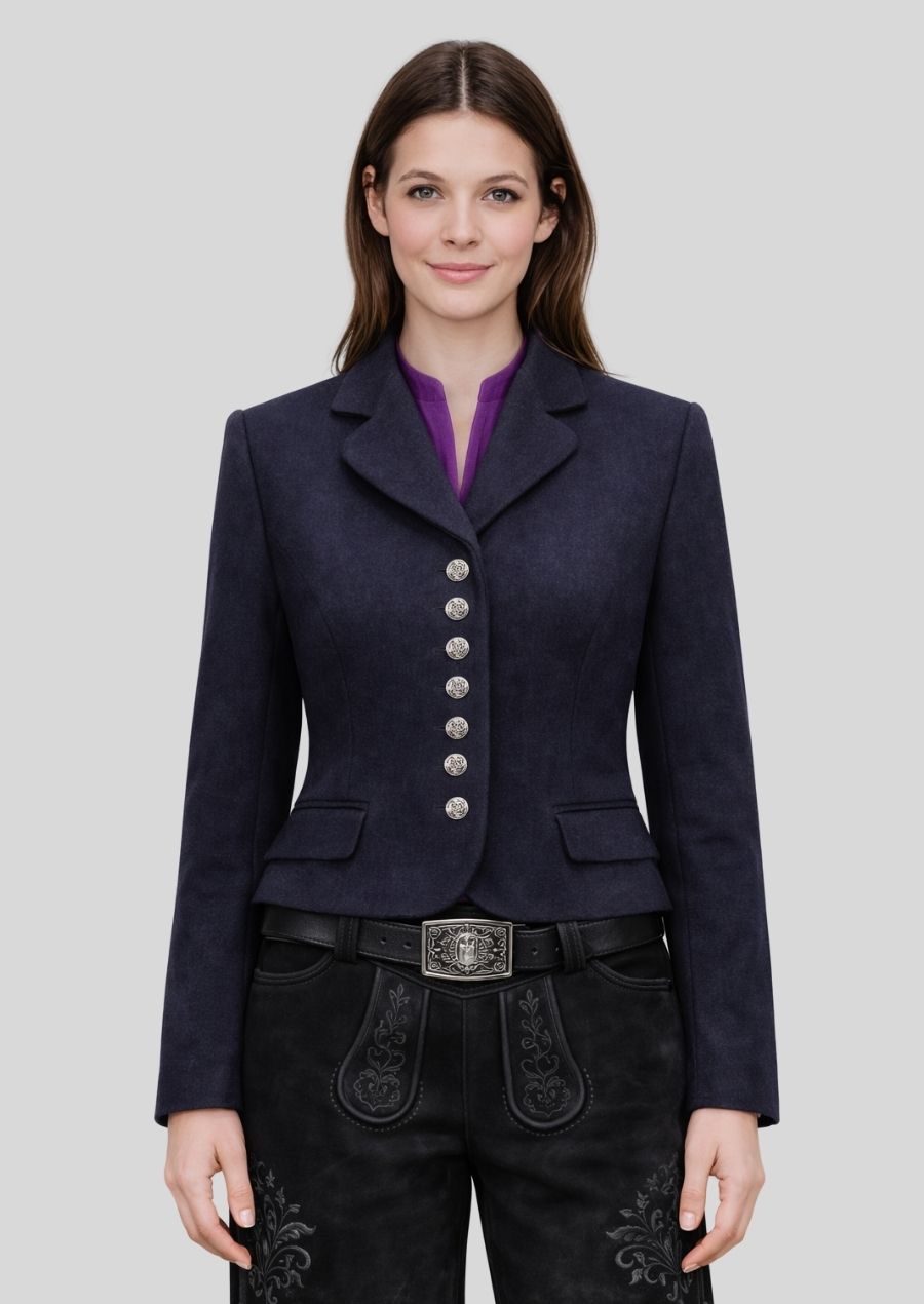 Marine Trachtenjacke Damen Vorderansicht