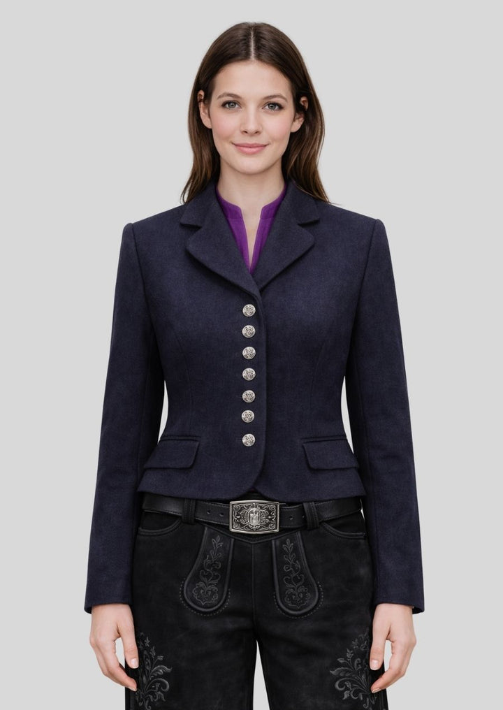 Marine Trachtenjacke Damen Vorderansicht