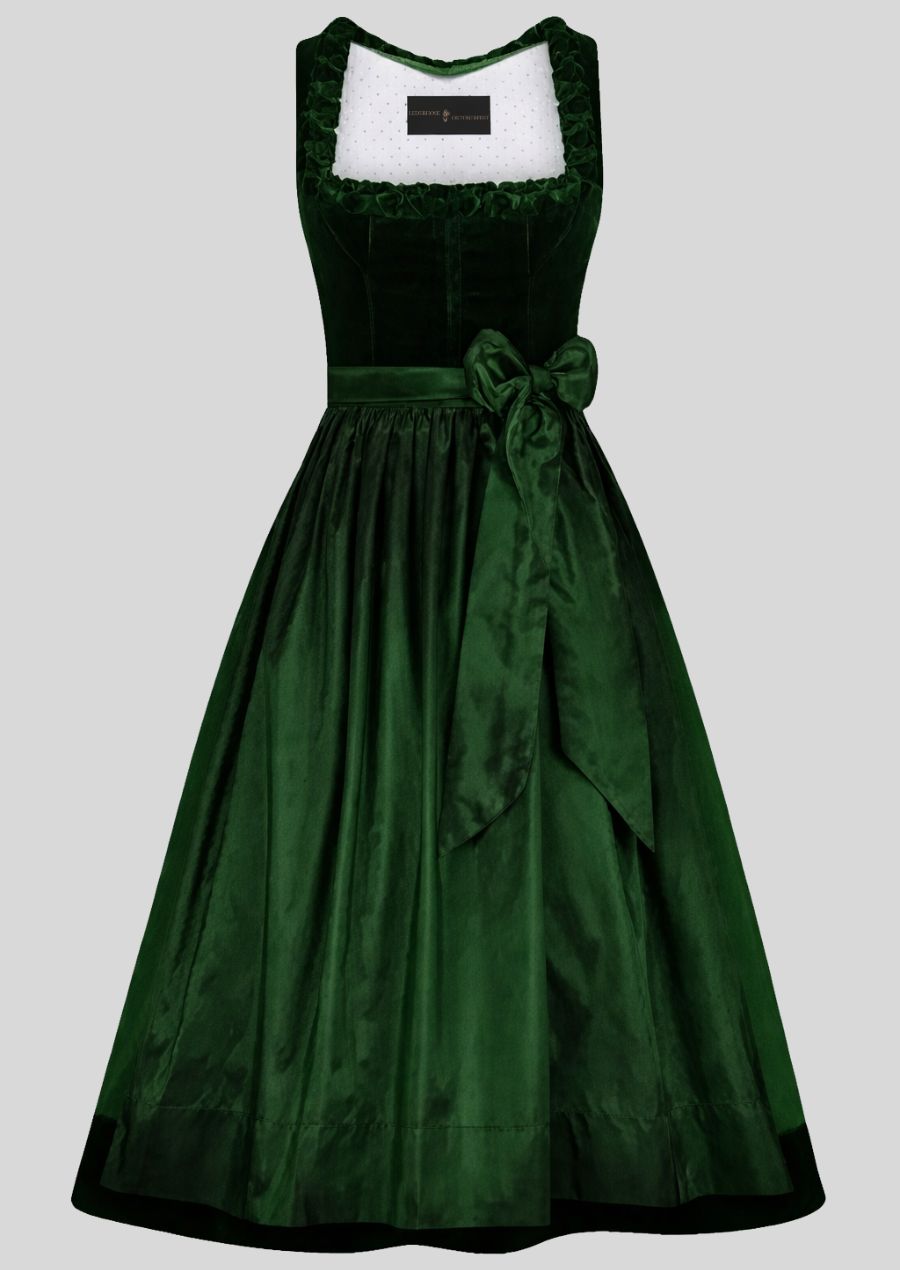 Green velvet dirndl maxi traditional