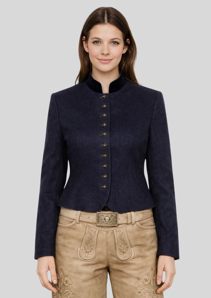 Blaue Wiesn Damenjacke Vorderansicht