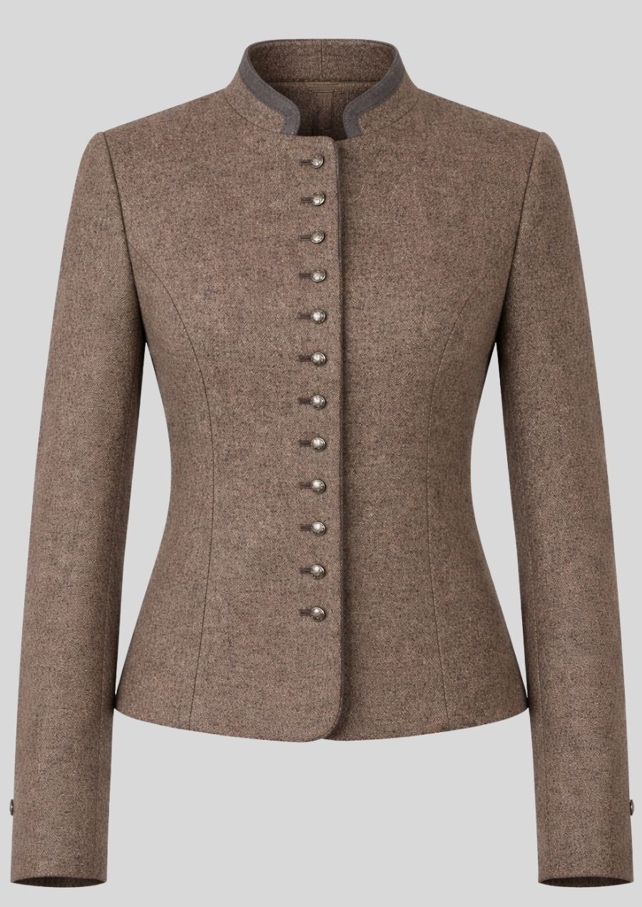 Braune Wiesn Damenjacke aus Wolle
