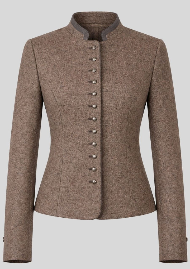 Braune Wiesn Damenjacke aus Wolle