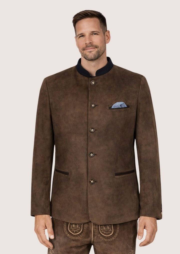 Authentischer Trachtenmantel aus Wildleder für Herren im traditionellen Stil